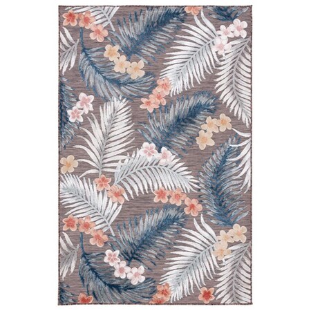 Safavieh 8 x 10 ft. Coastal Cabana 400 Power Loomed Rectangle Area Rug Brown & Blue CBN458T-8
